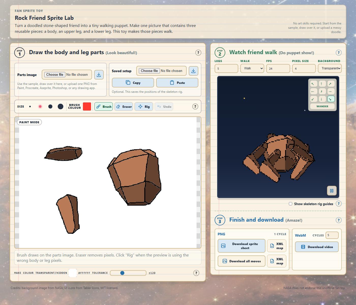 Rocky Friend Toy editor screenshot